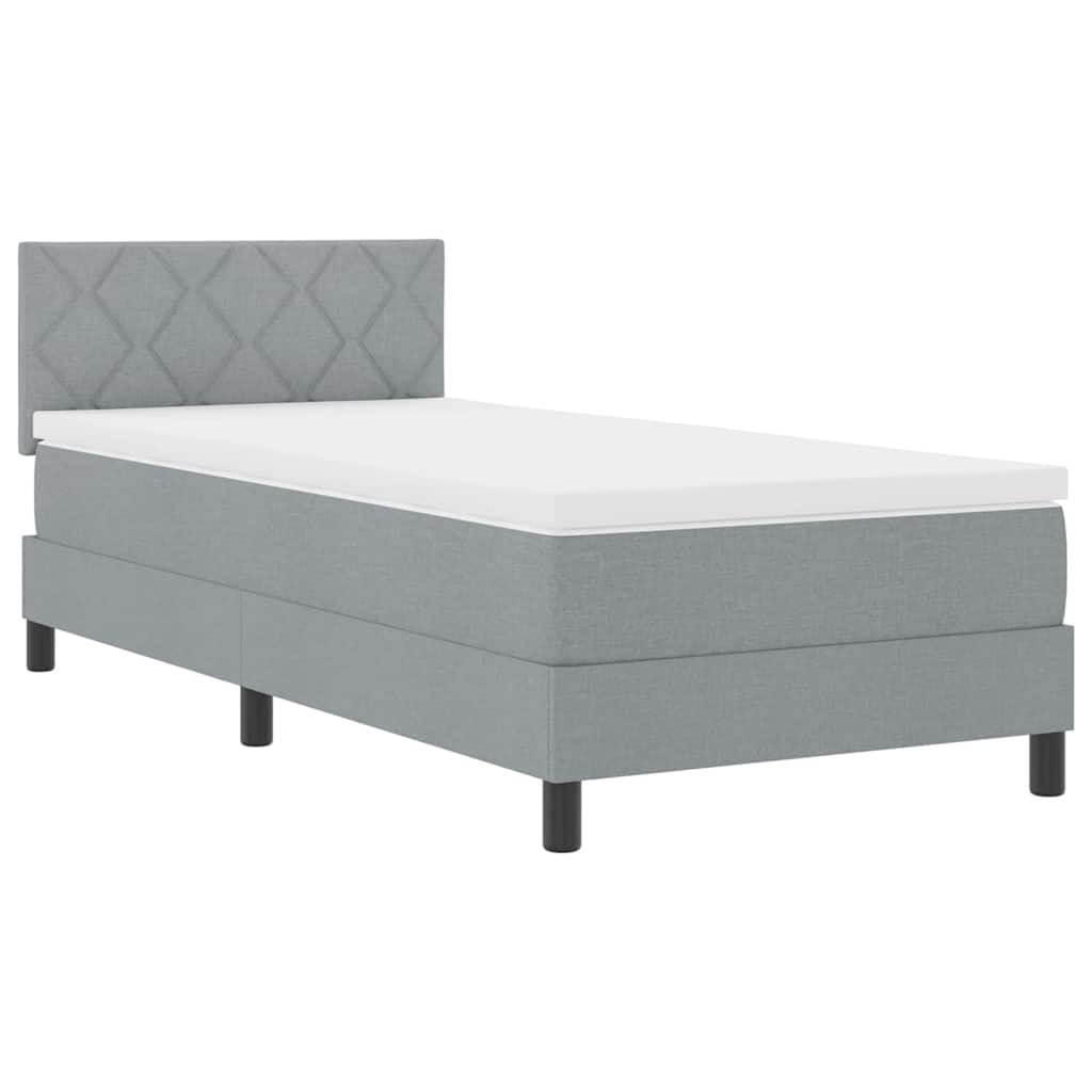 Letto box spring con materasso Grigio chiaro 100 x 200 cm - homemem39