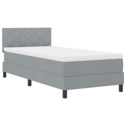 Letto box spring con materasso Grigio chiaro 100 x 200 cm - homemem39