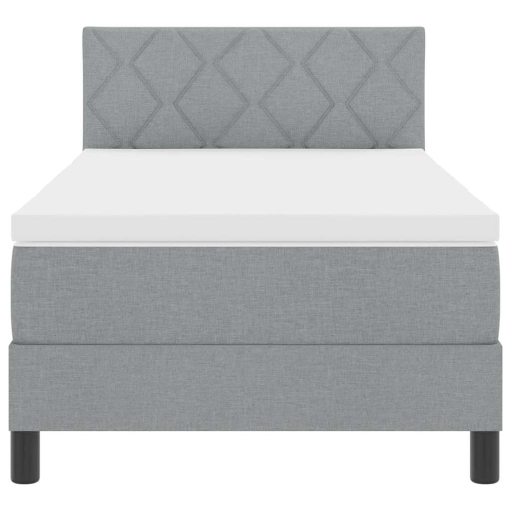 Letto box spring con materasso Grigio chiaro 100 x 200 cm - homemem39