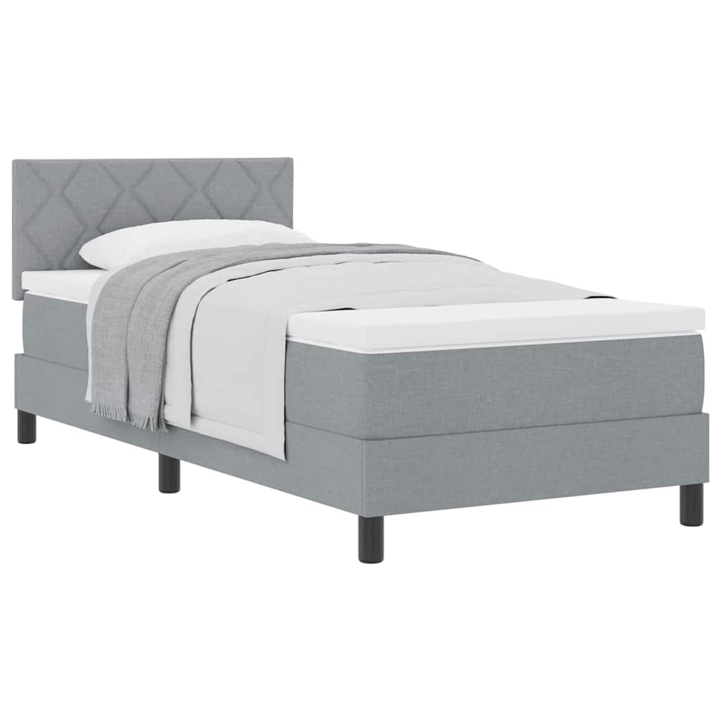 Letto box spring con materasso Grigio chiaro 100 x 200 cm - homemem39