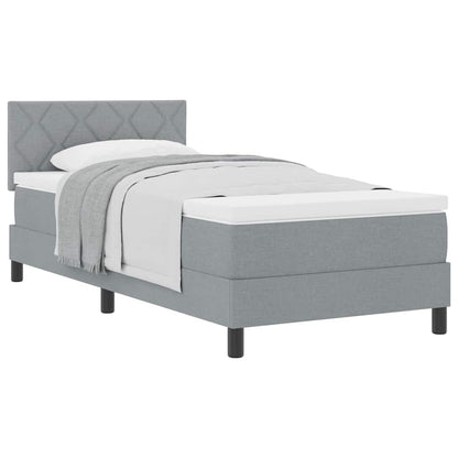 Letto box spring con materasso Grigio chiaro 100 x 200 cm - homemem39