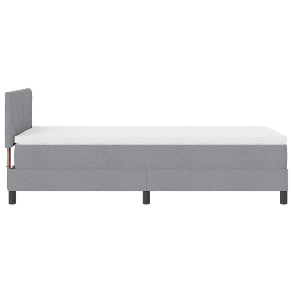 Letto a molle con materasso Grigio chiaro 100 x 200 cm Tessuto