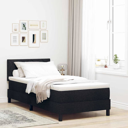 Letto a molle con testiera Nero 100 x 200 cm Tessuto | homemem39