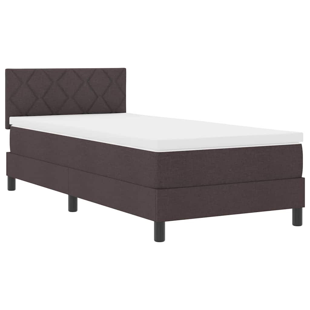 Letto box spring con materasso Marrone Scuro 100 x 200 cm - homemem39