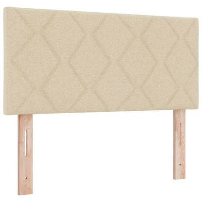 Letto box spring con materasso Crema 100 x 200 cm Tessuto