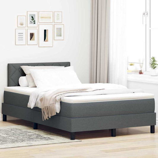 Letto box spring con materasso Grigio scuro 120 x 190 cm