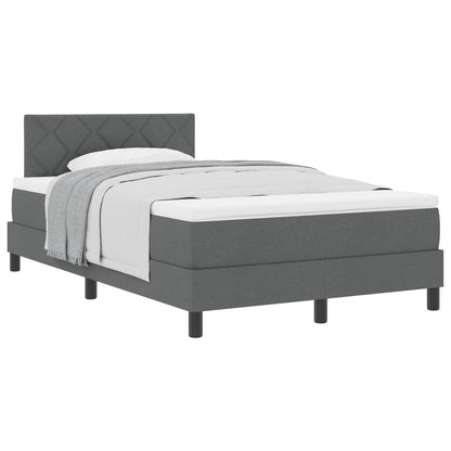 Letto a molle con materasso Grigio scuro 120 x 190 cm Tessuto