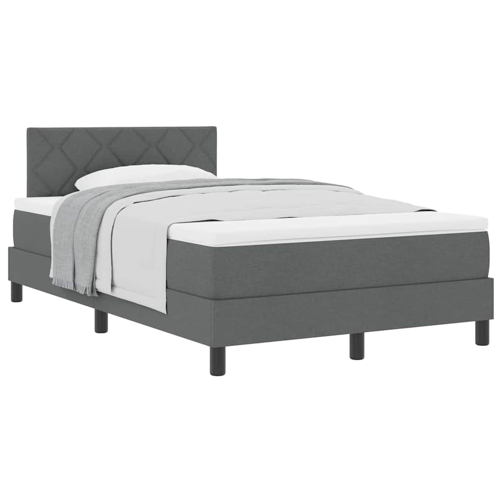 Letto box spring con materasso Grigio scuro 120 x 190 cm