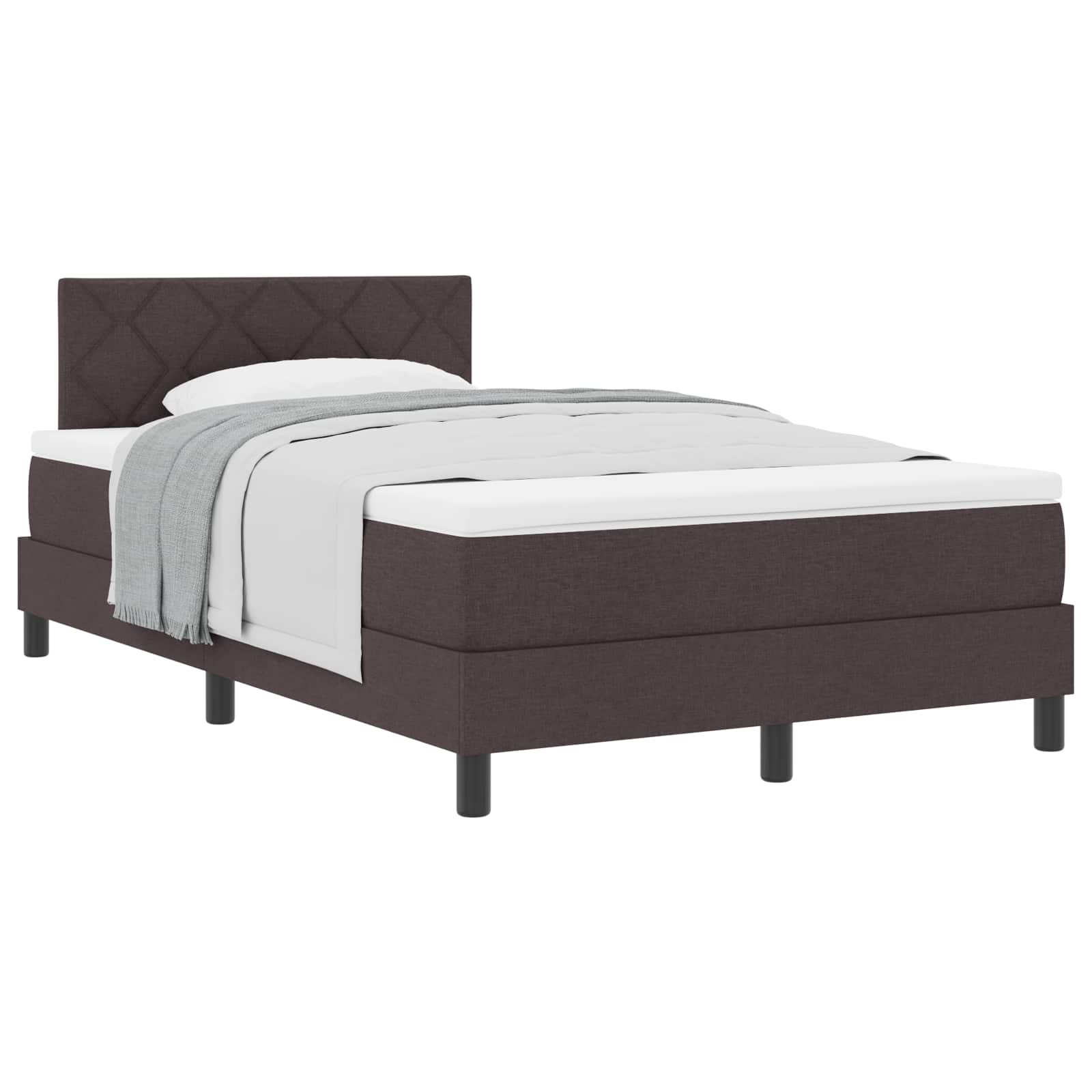 Letto a molle con testiera Marrone Scuro 120 x 190 cm Tessuto | homemem39