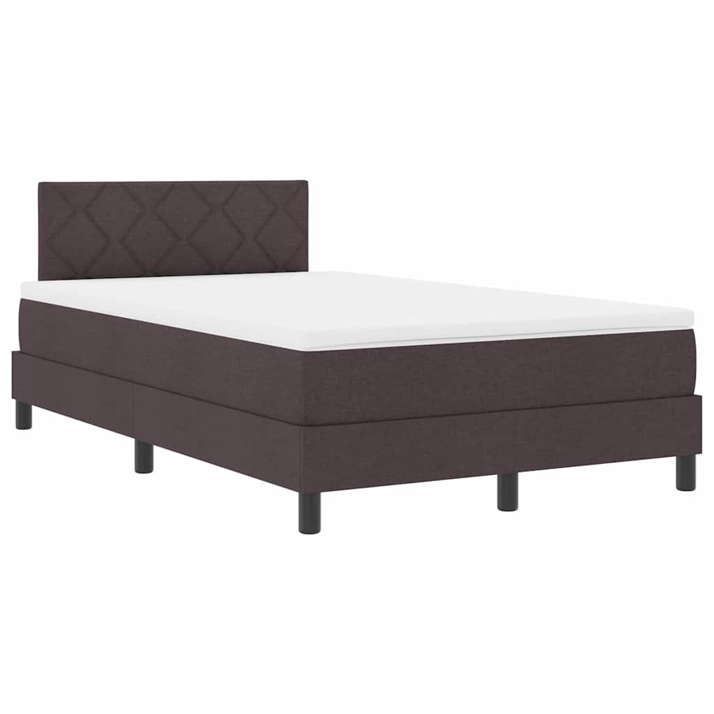 Letto box spring con materasso Marrone Scuro 120 x 190 cm