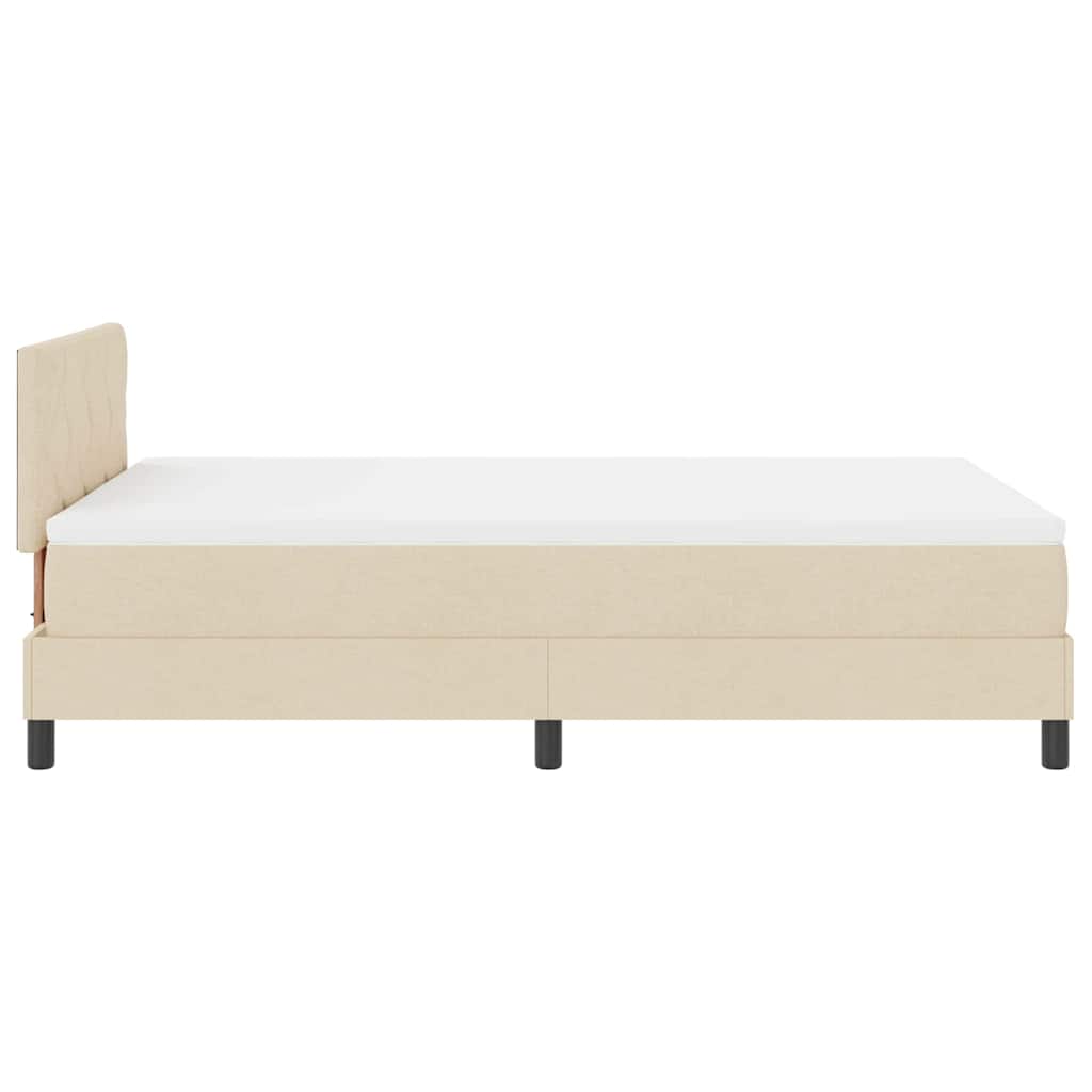 Letto a molle con materasso Crema 120 x 190 cm Tessuto