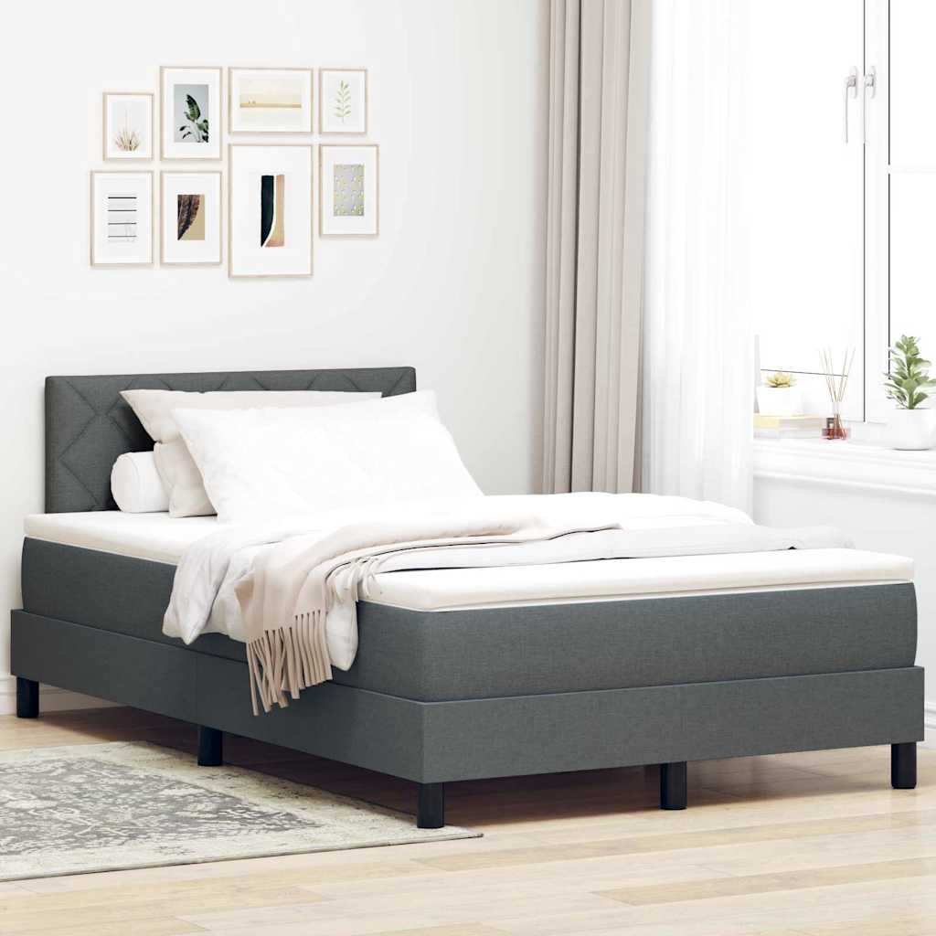Letto box spring con materasso Grigio scuro 120 x 200 cm