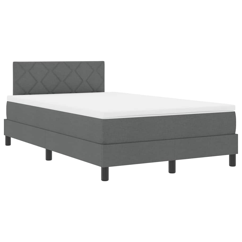 Letto box spring con materasso Grigio scuro 120 x 200 cm