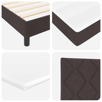 Letto a molle con cuscino Marrone Scuro 120 x 200 cm Tessuto | homemem39