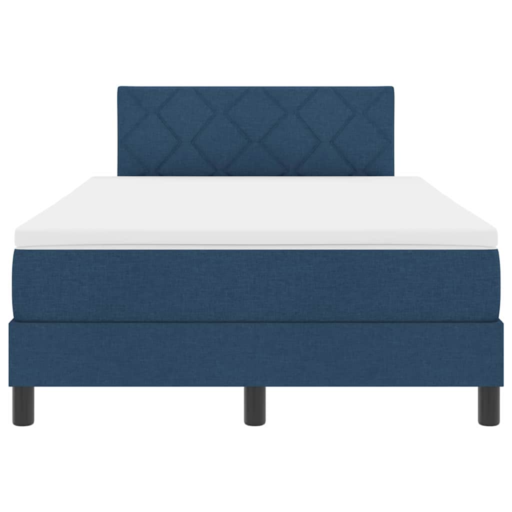 Letto a molle con testiera Blu 120 x 200 cm Tessuto