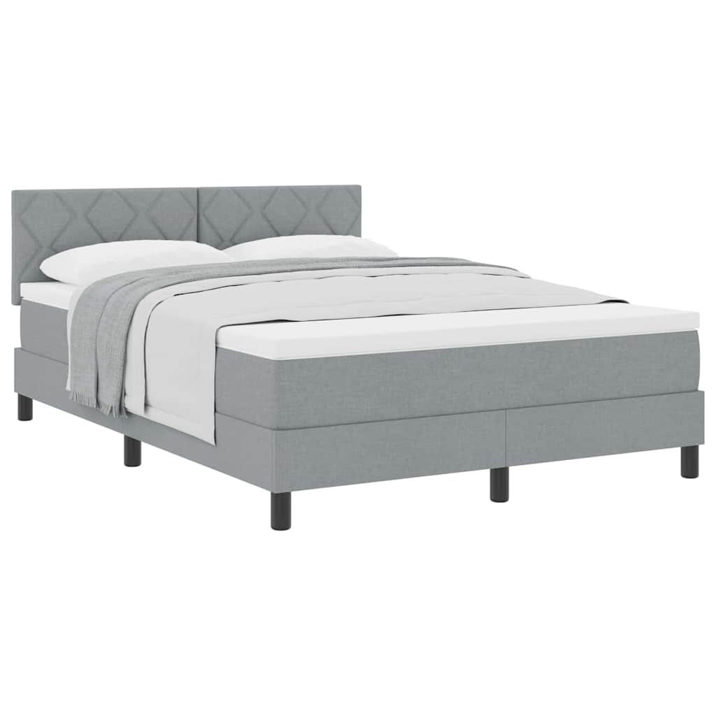 Letto box spring con materasso Grigio chiaro 140 x 190 cm