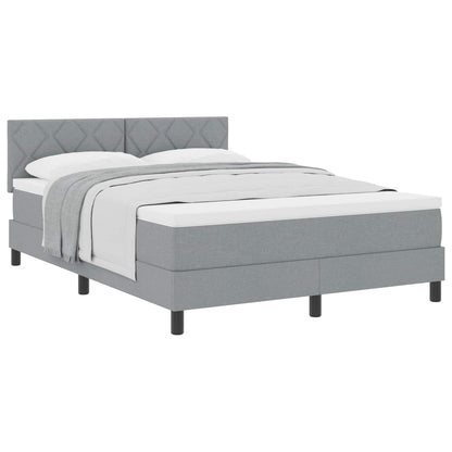 Letto a molle con testiera Grigio chiaro 140 x 200 cm Tessuto | homemem39