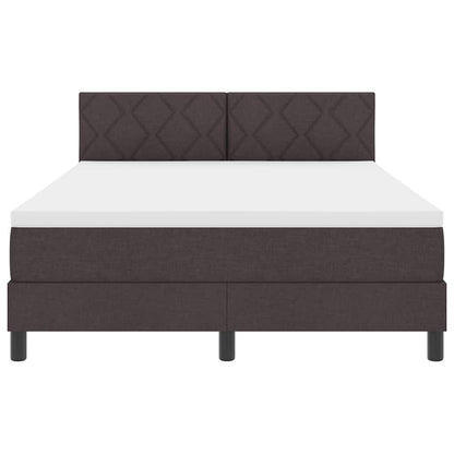 Letto a molle con materasso Marrone Scuro 140 x 200 cm Tessuto