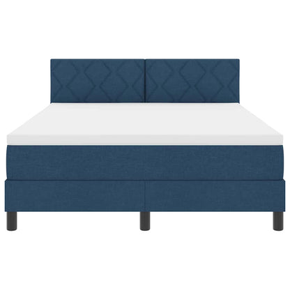 Letto a molle con testiera Blu 140 x 200 cm Tessuto | homemem39
