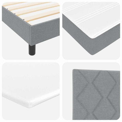 Letto a molle con testiera Grigio chiaro 160 x 200 cm Tessuto | homemem39