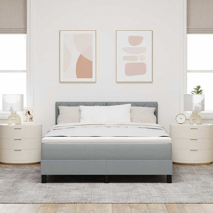 Letto a molle con testiera Grigio chiaro 160 x 200 cm Tessuto | homemem39