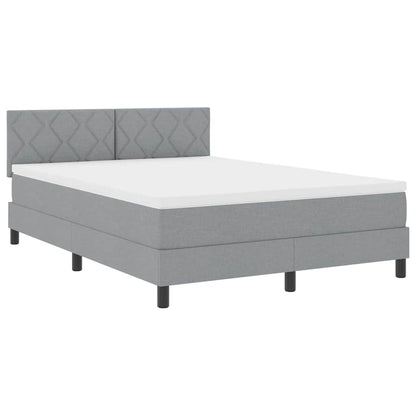 Letto a molle con testiera Grigio chiaro 160 x 200 cm Tessuto | homemem39