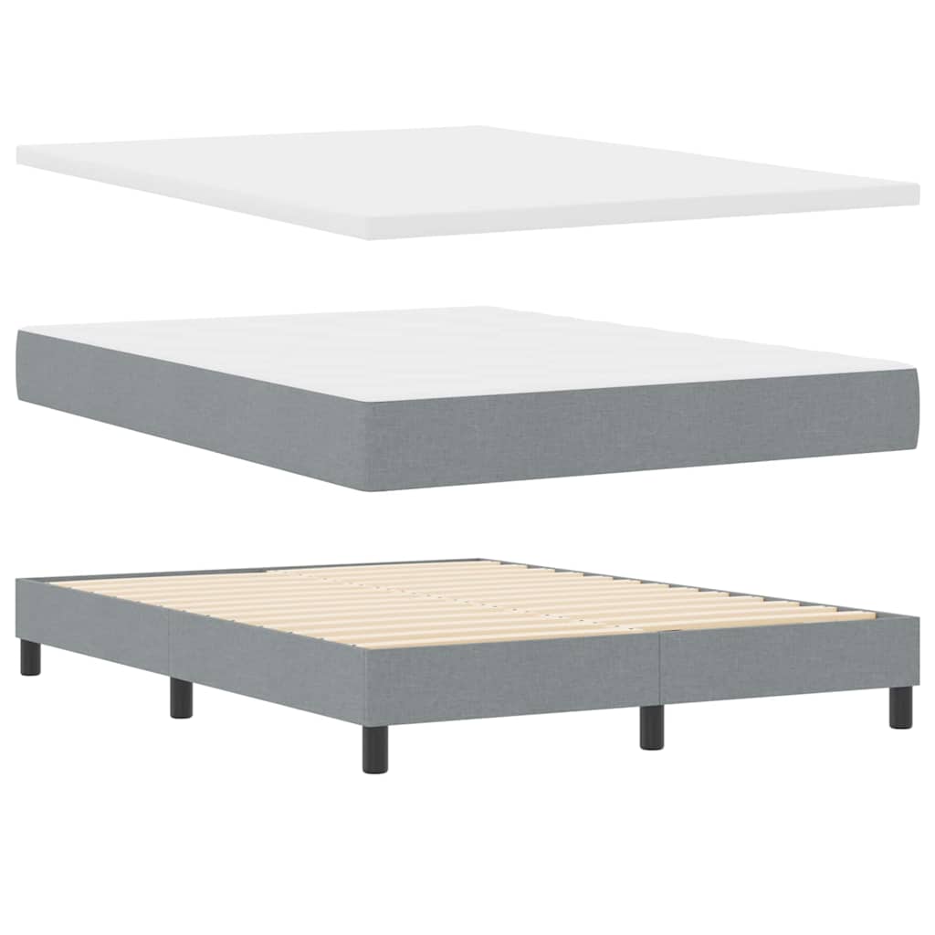 Letto a molle con testiera Grigio chiaro 160 x 200 cm Tessuto | homemem39