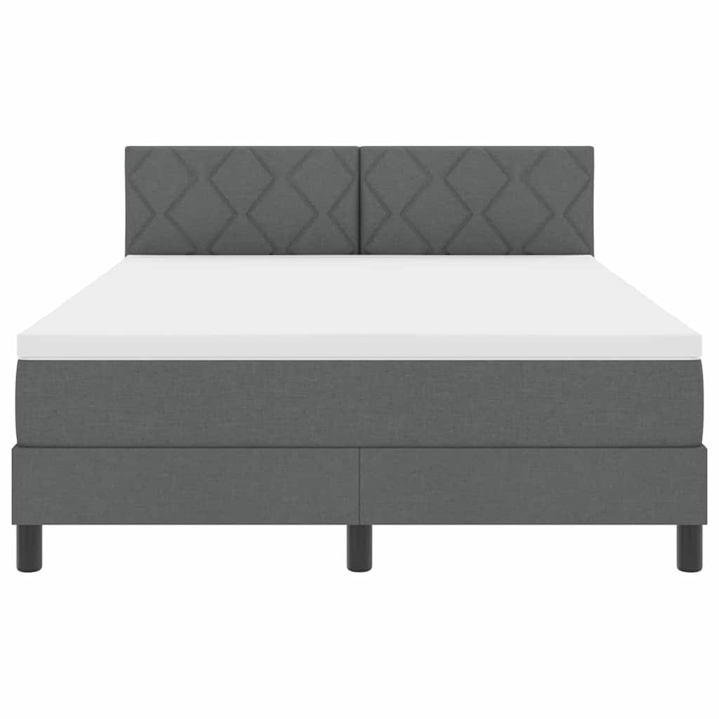 Letto a molle con testiera Grigio scuro 160 x 200 cm Tessuto | homemem39