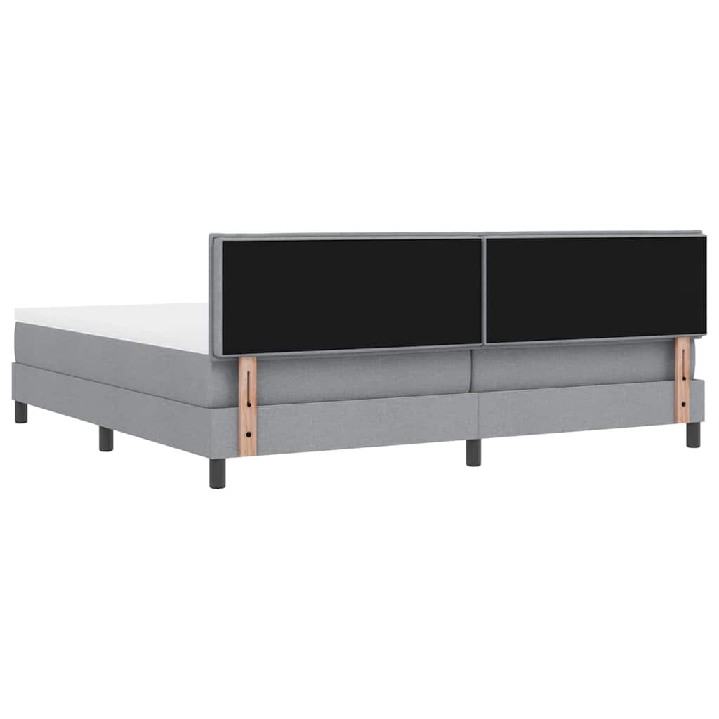 Letto a molle con cuscino Grigio chiaro 200 x 200 cm Tessuto | homemem39
