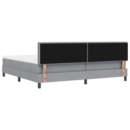 Letto a molle con cuscino Grigio chiaro 200 x 200 cm Tessuto | homemem39