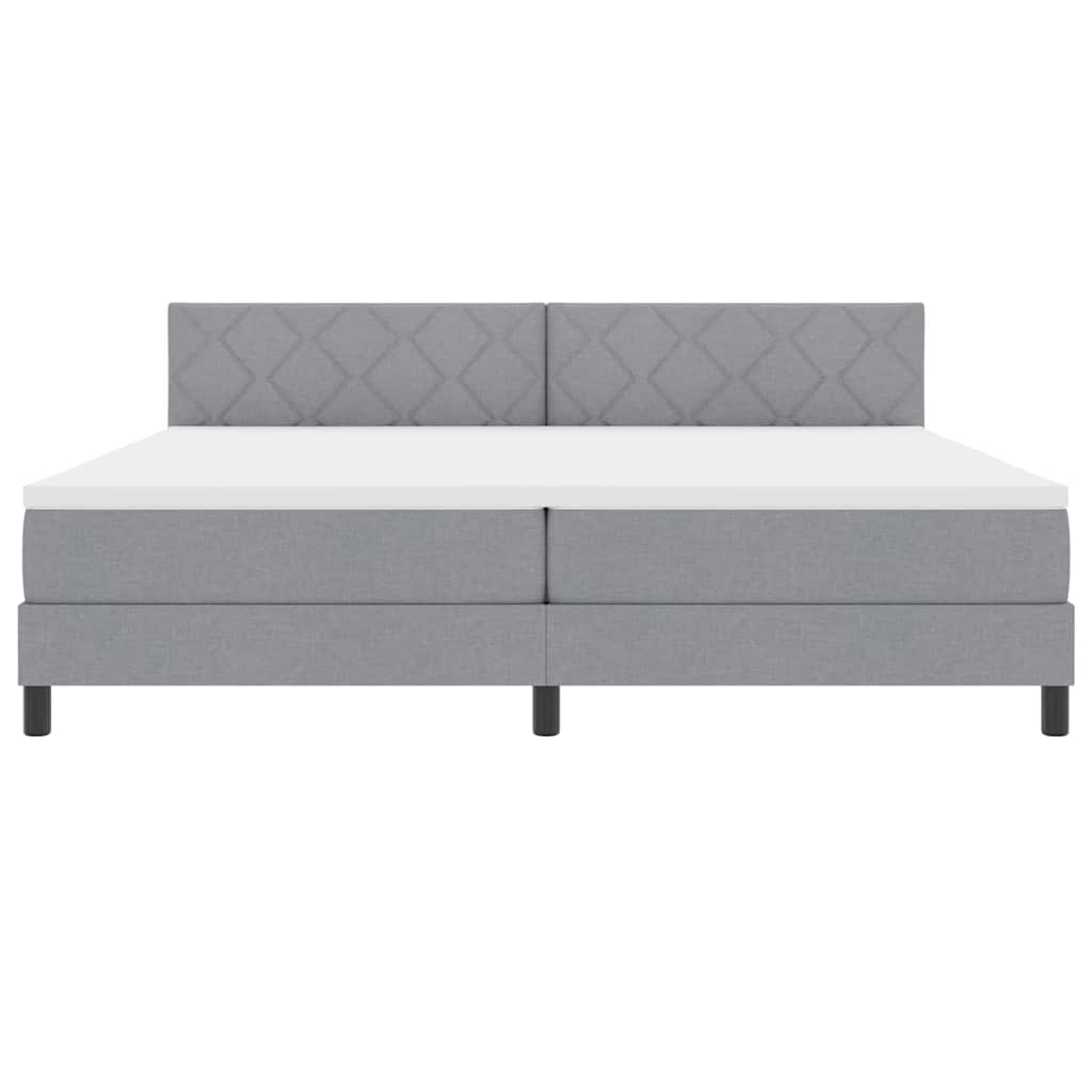 Letto a molle con cuscino Grigio chiaro 200 x 200 cm Tessuto | homemem39