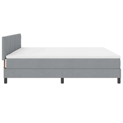 Letto a molle con cuscino Grigio chiaro 200 x 200 cm Tessuto | homemem39