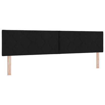 Letto a molle con testiera Nero 200 x 200 cm Tessuto