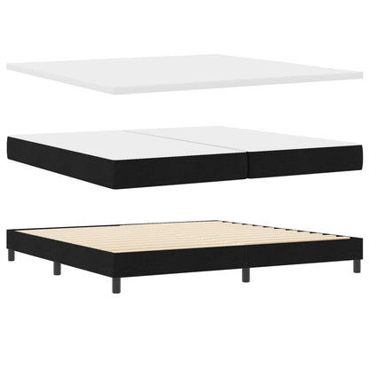 Letto a molle con testiera Nero 200 x 200 cm Tessuto