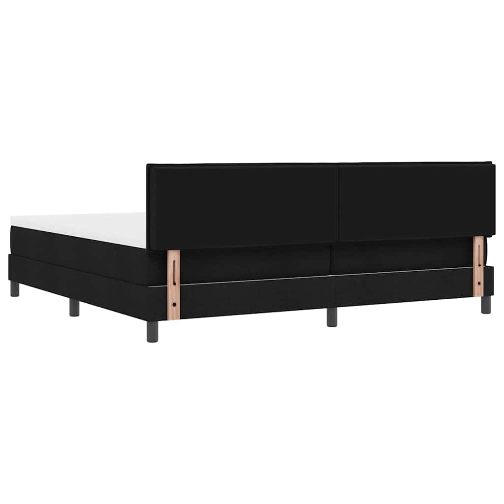 Letto a molle con testiera Nero 200 x 200 cm Tessuto