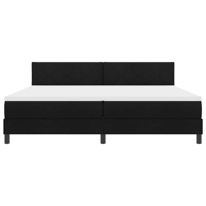 Letto a molle con testiera Nero 200 x 200 cm Tessuto