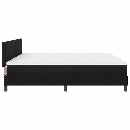 Letto a molle con testiera Nero 200 x 200 cm Tessuto