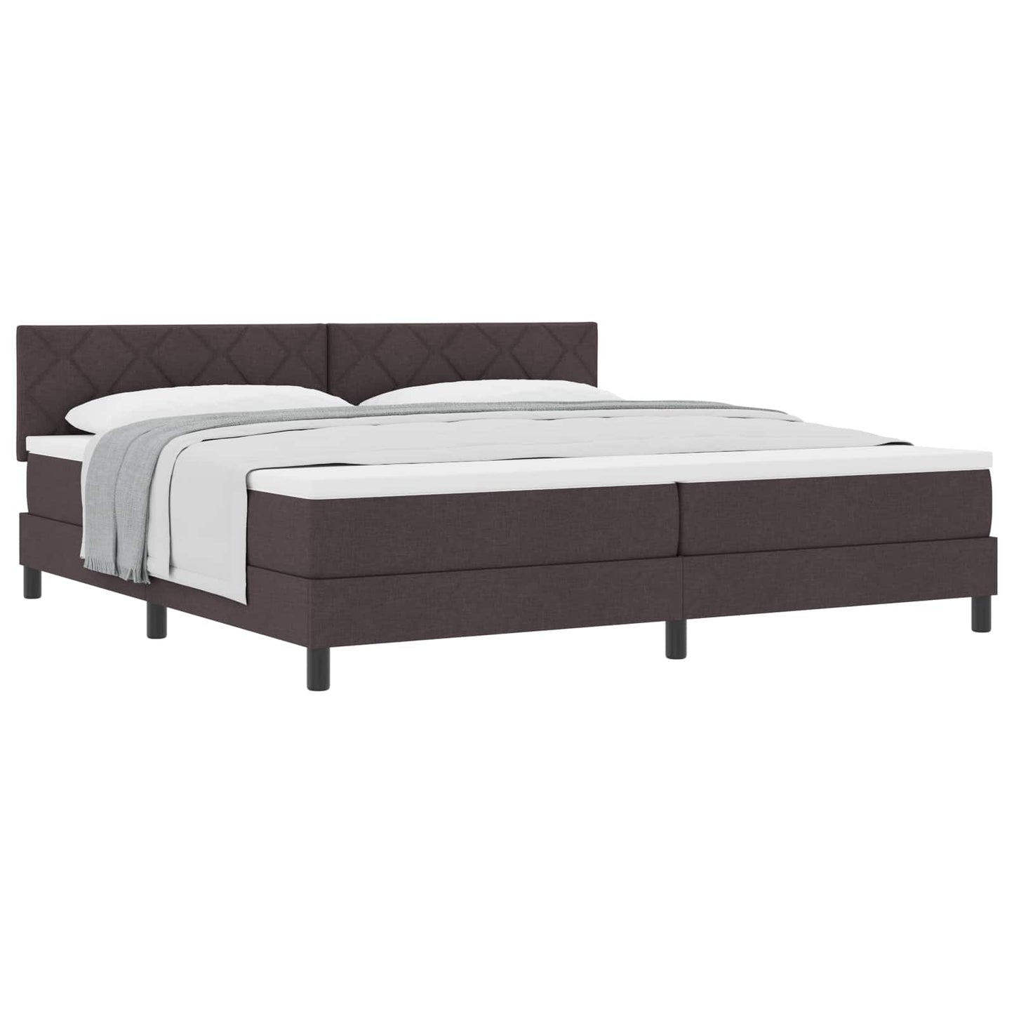 Letto a molle con testiera Marrone Scuro 200 x 200 cm Tessuto | homemem39
