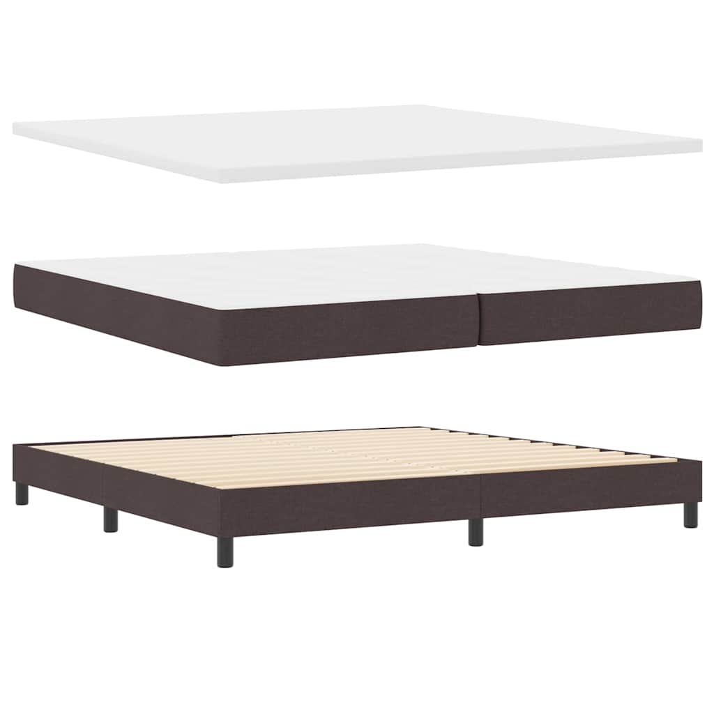 Letto box spring con materasso Marrone Scuro 200 x 200 cm - homemem39