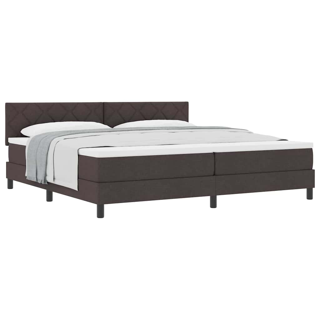 Letto box spring con materasso Marrone Scuro 200 x 200 cm - homemem39