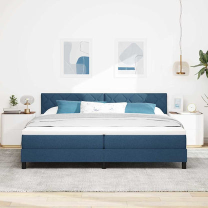 Letto a molle con testiera Blu 200 x 200 cm Tessuto | homemem39