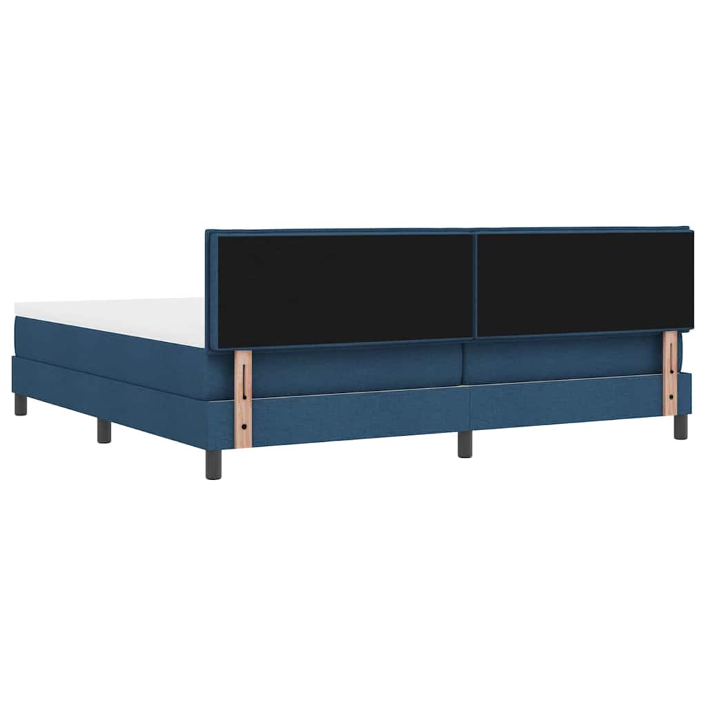 Letto a molle con testiera Blu 200 x 200 cm Tessuto | homemem39