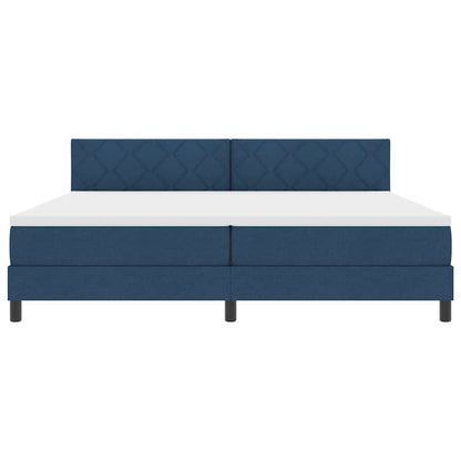 Letto a molle con testiera Blu 200 x 200 cm Tessuto | homemem39