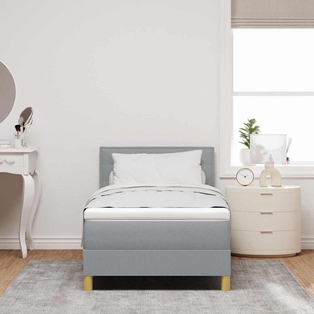 Letto a molle con cuscino Grigio chiaro 80 x 200 cm Tessuto | homemem39