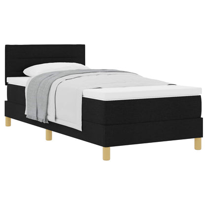 Letto a molle con cuscino con testiera Nero 80 x 200 cm Tessuto | homemem39
