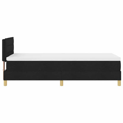Letto box spring con materasso Nero 80 x 200 cm Tessuto