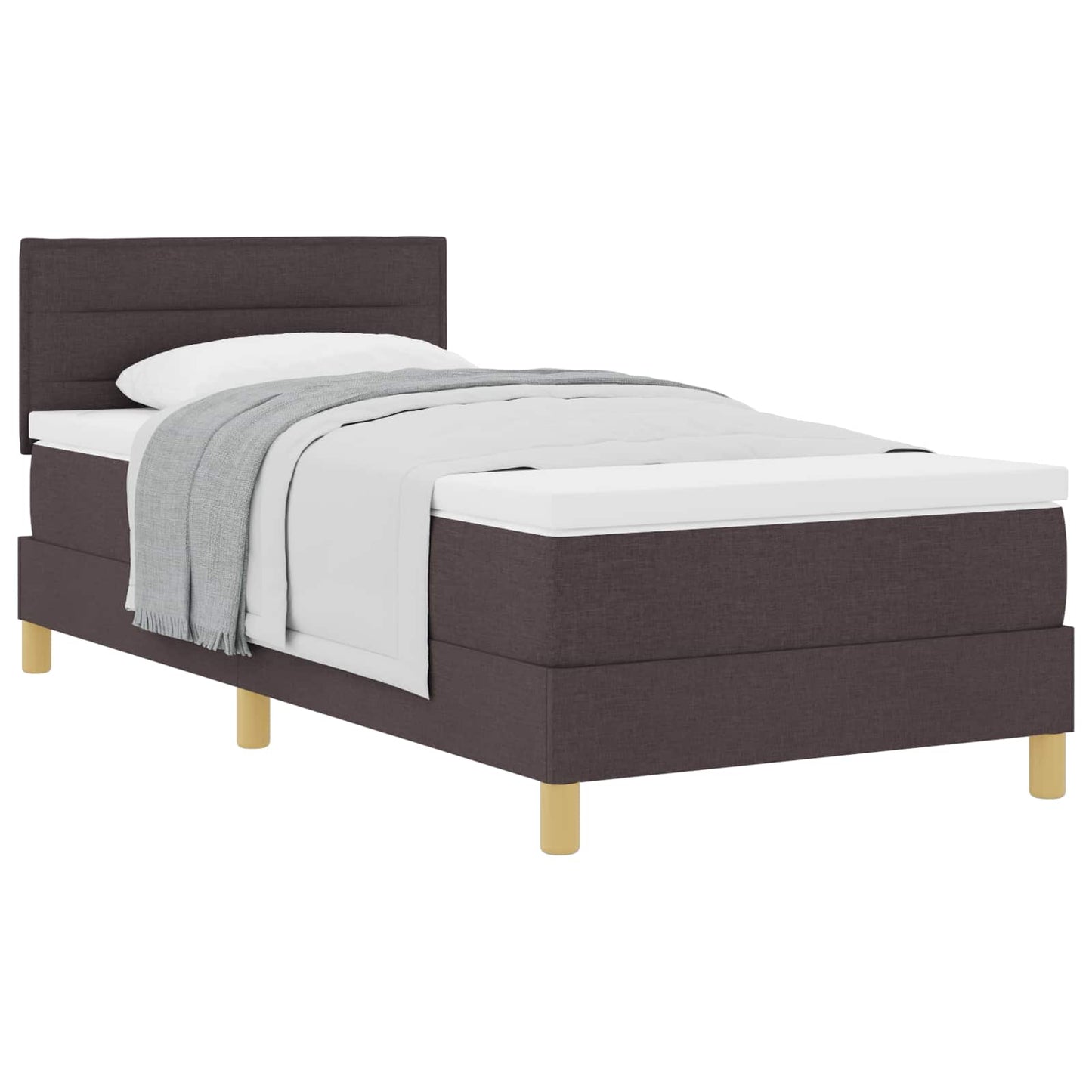 Letto a molle con cuscino Marrone Scuro 80 x 200 cm Tessuto
