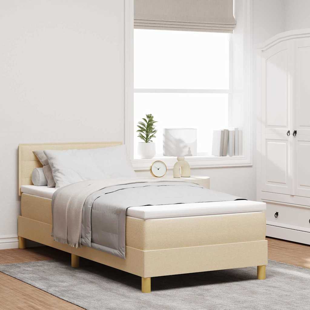 Letto a molle con cuscino Crema 80 x 200 cm Tessuto | homemem39