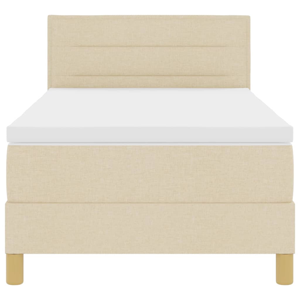 Letto a molle con cuscino Crema 80 x 200 cm Tessuto | homemem39