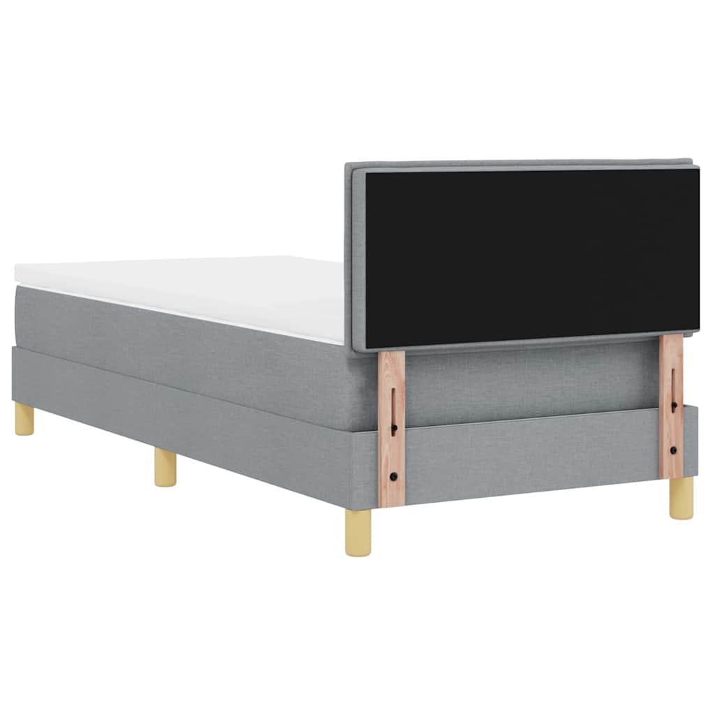 Letto box spring con materasso Grigio chiaro 90 x 190 cm